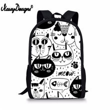Load image into Gallery viewer, NOISYDESIGNS Portable Schoolbag for Girls Sweet Cat Pattern Printed Backpack Baby's Bags Kids Bookbag Rucksack Mochila Escolar