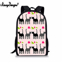 Load image into Gallery viewer, NOISYDESIGNS Portable Schoolbag for Girls Sweet Cat Pattern Printed Backpack Baby's Bags Kids Bookbag Rucksack Mochila Escolar