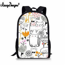 Load image into Gallery viewer, NOISYDESIGNS Portable Schoolbag for Girls Sweet Cat Pattern Printed Backpack Baby's Bags Kids Bookbag Rucksack Mochila Escolar