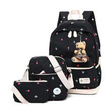 Load image into Gallery viewer, School Bags For Teenagers Kids &amp; Baby's Bags Large Capacity Kids Bag Printing Schoolbag Set Rucksack Bagpack Book Bags With Bear