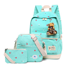 Load image into Gallery viewer, School Bags For Teenagers Kids &amp; Baby's Bags Large Capacity Kids Bag Printing Schoolbag Set Rucksack Bagpack Book Bags With Bear