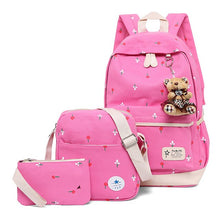 Load image into Gallery viewer, School Bags For Teenagers Kids &amp; Baby's Bags Large Capacity Kids Bag Printing Schoolbag Set Rucksack Bagpack Book Bags With Bear