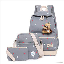 Load image into Gallery viewer, School Bags For Teenagers Kids &amp; Baby's Bags Large Capacity Kids Bag Printing Schoolbag Set Rucksack Bagpack Book Bags With Bear