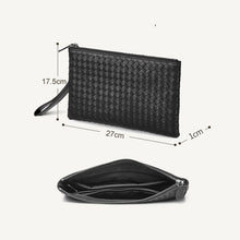 Load image into Gallery viewer, 100% Cowhide Leather Men&#39;s Clutch Bag Luxury Brand Woven Leather Bag Fashion Design Simple Envelope Bag Large Capacity New Spot