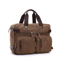 Load image into Gallery viewer, Laptop Men&#39;s Briefcase Casual Business Canvas Leather Men Travel Computer Messenger Shoulder Bag