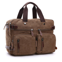 Load image into Gallery viewer, Laptop Men&#39;s Briefcase Casual Business Canvas Leather Men Travel Computer Messenger Shoulder Bag