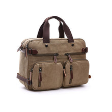 Load image into Gallery viewer, Laptop Men&#39;s Briefcase Casual Business Canvas Leather Men Travel Computer Messenger Shoulder Bag