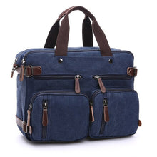 Load image into Gallery viewer, Laptop Men&#39;s Briefcase Casual Business Canvas Leather Men Travel Computer Messenger Shoulder Bag