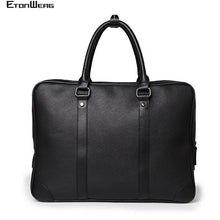 Load image into Gallery viewer, Business office Men's Briefcase Brand Leather Handbag male Computer Laptop bag women Solid Black Tote Casual 2019