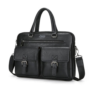 JEEP BULUO Famous Brand New Design Men's Briefcase Satchel Bags For Men Business Fashion Messenger Bag 14' Laptop Bag 8001