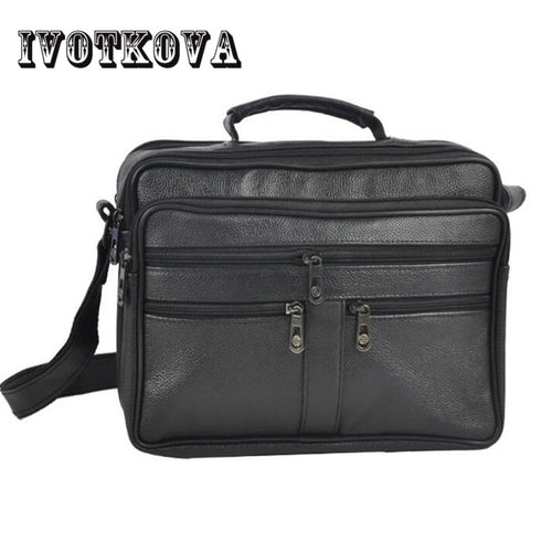 IVOTKOVA Business Men PU Leather Bag Natural  Men Messenger Bags Vintage Men's  Shoulder Crossbody Bag