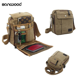 2016 New Fashion Men's Vintage Canvas Multifunction Travel Satchel Casual Messenger Shoulder Bag