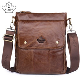 men's genuine leather shoulder bag Messenger Bag Flap ipad men bag style bag Solid male Business 2018 new ZZNICK