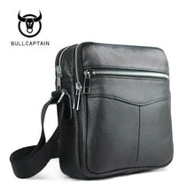 Load image into Gallery viewer, New High quality genuine leather men bag small messenger bags fashion brand design men&#39;s shoulder bag black