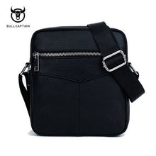 Load image into Gallery viewer, New High quality genuine leather men bag small messenger bags fashion brand design men&#39;s shoulder bag black