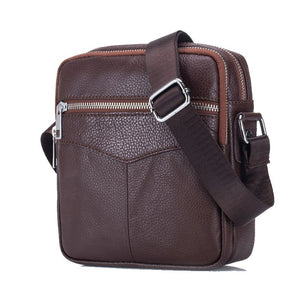 QIAOBAO Cowhide Leather Men Bags Hot Sale Male Small Messenger Bag Man Fashion Crossbody Shoulder Bag Men's Travel New Bags