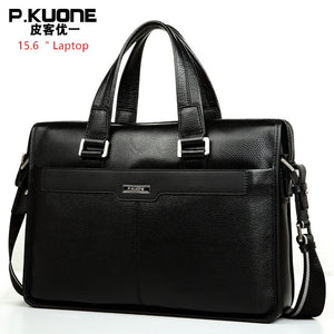 Brand Design 15.6" Laptop Bag Natural Cowskin Men's Business Bag Briefcase Fashion Genuine Leather Shoulder Bags Messenger bags