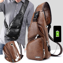 Load image into Gallery viewer, 2018 Hot New Multifunction Men&#39;s Fashion Crossbody Single Shoulder Bag USB Port Large Capacity Casual Chest Bags High Quality