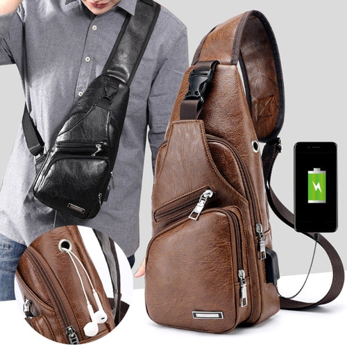 2018 Hot New Multifunction Men's Fashion Crossbody Single Shoulder Bag USB Port Large Capacity Casual Chest Bags High Quality