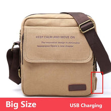 Load image into Gallery viewer, Man Urban Daily Carry Bag High Quality Men Canvas Shoulder Bag Casual Travel Men&#39;s Crossbody Bag Male Messenger Bags 3 Size