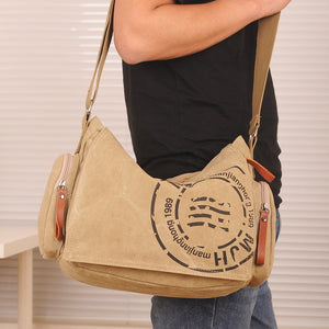 New Style Fashion Crossbody Bags Men's Canvas Multifunction Casual School Messenger Bags Versatile Laptop Bag