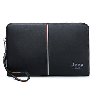 JEEP BULUO Luxury Brand Men's Handbag Day Clutches Bags For Phone High Quality Spilt Leather Wallet Hand bag Large Capacity Male