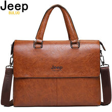 Load image into Gallery viewer, JEEP BULUO Men's Briefcase Fashion Handbags For Man Sacoche Homme Marque Male leather Bag For A4 Documents 13" Laptop 6015