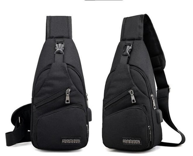 New Arrival men's Chest Bag Shoulder Bags USB Charging Bags Men Anti Theft School Summer Short Trip Messengers Bag