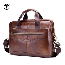 Load image into Gallery viewer, Genuine leather men&#39;s Briefcase vintage business computer bag fashion messenger bags man shoulder bag postman male Handbags