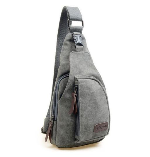 Man Fashion Travel Chest Bag Vintage Canvas Crossbody Back Pack Men's Shoulder Bag Multifunction Small Travel Bags Q0139