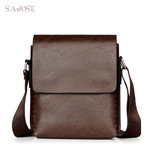 Men Messenger Bags PU Leather Shoulder Bag Crossbody Bag Male Vintage Simple Brown High Quality Business Men's Small Handbag