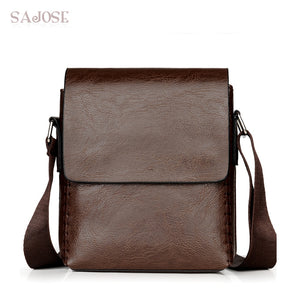 Men Messenger Bags PU Leather Shoulder Bag Crossbody Bag Male Vintage Simple Brown High Quality Business Men's Small Handbag