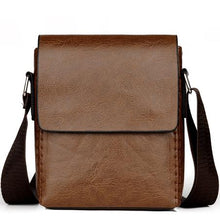 Load image into Gallery viewer, Men Messenger Bags PU Leather Shoulder Bag Crossbody Bag Male Vintage Simple Brown High Quality Business Men&#39;s Small Handbag