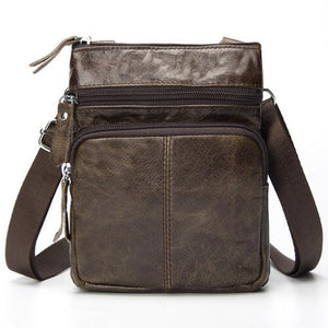 WESTAL Messenger Bag Men's Shoulder Genuine Leather bags Flap Small male man Crossbody bags for men natural Leather bag M701