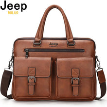 Load image into Gallery viewer, JEEP BULUO Famous Brand New Design Men&#39;s Briefcase Satchel Bags For Men Business Fashion Messenger Bag 14&#39; Laptop Bag 8001