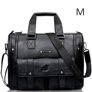 Men Leather Black Briefcase Business Handbag Messenger Bags Male Vintage Shoulder Bag Men's Large Laptop Travel Bags Hot XA177ZC