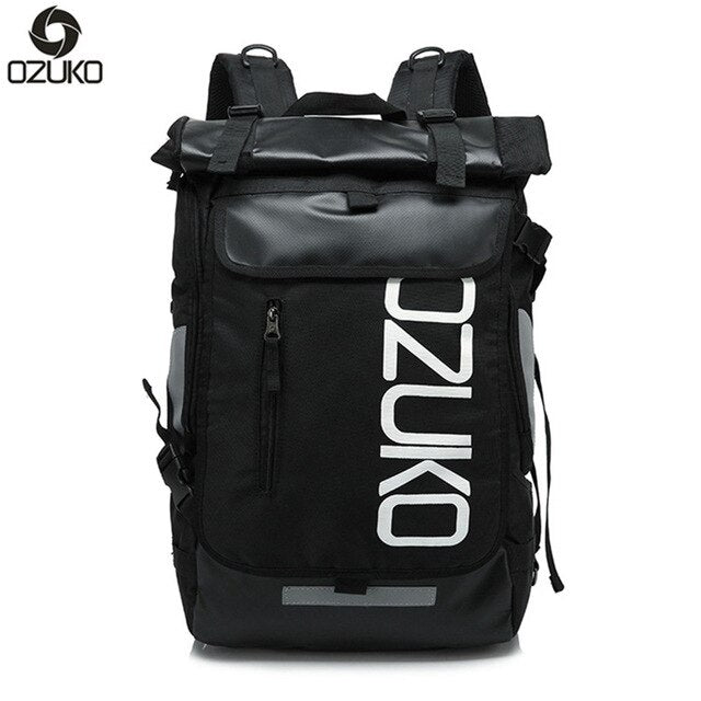 OZUKO 2019 New Large Men's Bag Travel Backpack Casual School Bag for Teenagers 14-15 inch Laptop masculina Shoulder Bags Mochila