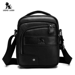 LAOSHIZI LUOSEN Men's Crossbody Bag Casual Genuine Cowhide Leather Shoulder Messenger Bags For Men handbag Small Male Bolsas Sac