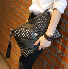 Load image into Gallery viewer, HOT Men's rivets handbag Skull Clutch Envelope bag Cartoon print clutch Bag street fashion leisure shoulder bag Free Shipping