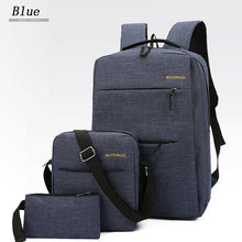 Load image into Gallery viewer, Anti-theft men's laptop backpack business travel multi-function canta school bag USB charging interface shoulder bag3 piece set