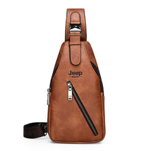 Load image into Gallery viewer, JEEP BULUO Brand Men&#39;s Large Capacity Chest Sling Bag Travel Hiking Cross Body Messenger Shoulder bags Solid Men Leather Bag