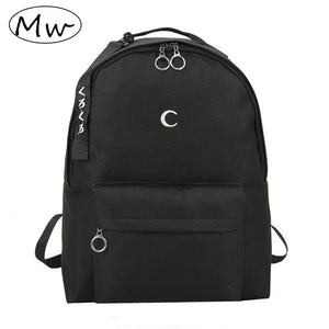 Moon Wood Men's Black Backpack Embroidery Moon Cross Backpack School Bags For Teenagers Girls Boys Students Travel Bag