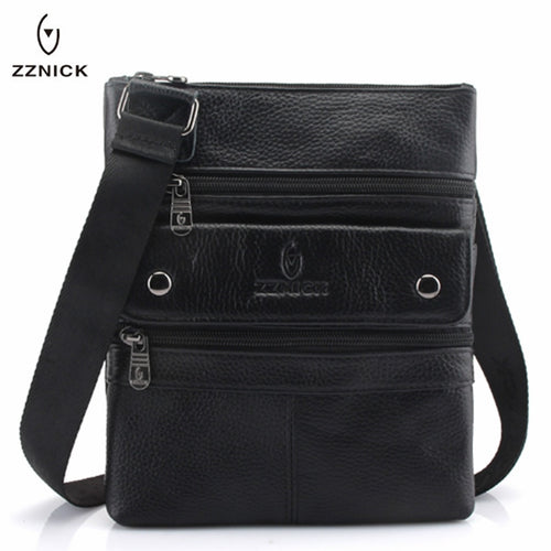 ZZNICK 2019 Genuine Leather Men Messenger Bag Hot Sale Male Small Man Fashion Crossbody Shoulder Bags Men's Travel New Handbags