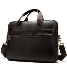 Load image into Gallery viewer, WESTAL briefcase messenger bag men's genuine leather 14'' laptop bag men's briefcases office business tote for document 8572
