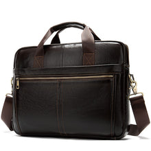 Load image into Gallery viewer, WESTAL briefcase messenger bag men's genuine leather 14'' laptop bag men's briefcases office business tote for document 8572